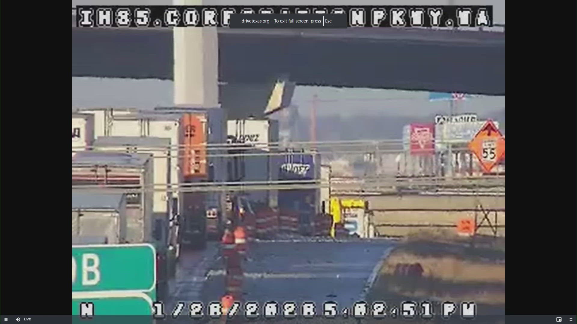 TxDOT cameras show refreezing roads as sun sets(00)