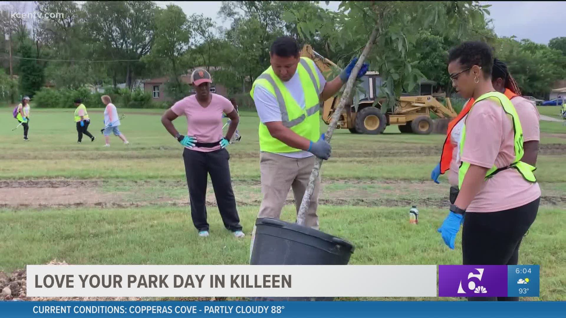 Volunteers picked up trash and planted trees at the one-day community project event.