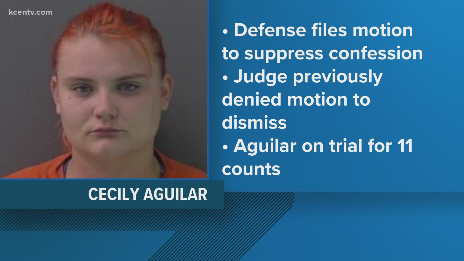 Cecily Aguilar's lawyers are trying again to get her confession thrown out, the defense filed a motion to suppress the confession.