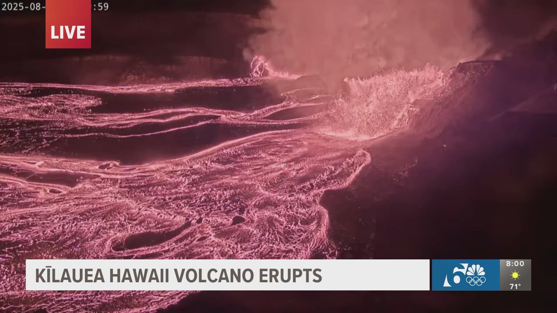 The eruption sent lava shooting 1,000 feet into the sky, according to the United States Geological Survey. 