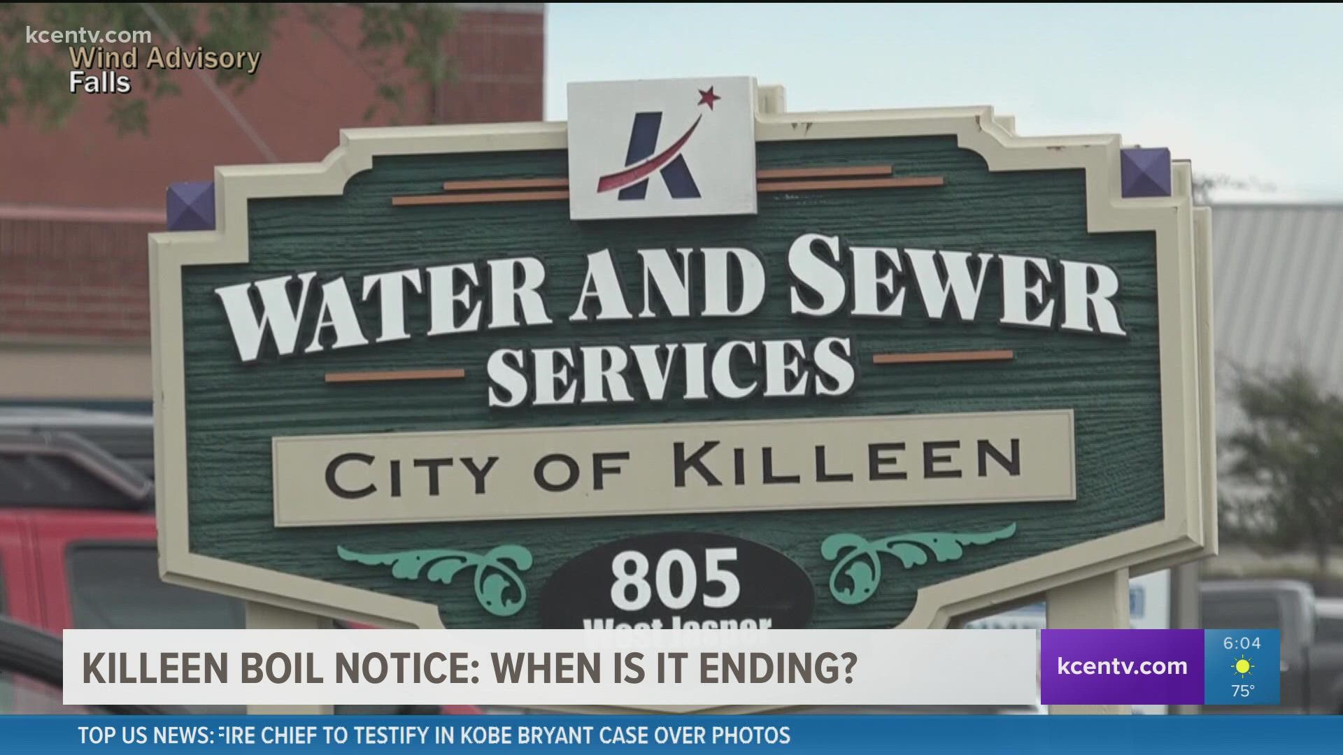 During Tuesday night's City Council meeting, leaders said they were hopeful parts of Killeen will see the notice lifted Wednesday night.