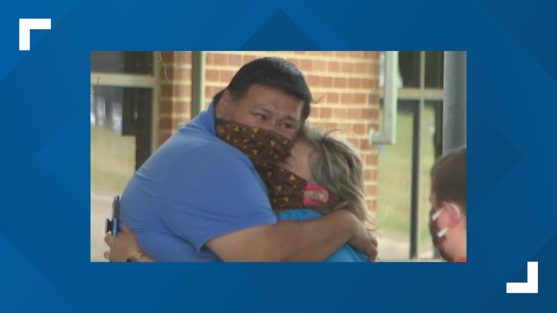 Domingo and Lori Montalbo were able to finally hug after 40 days of being apart.