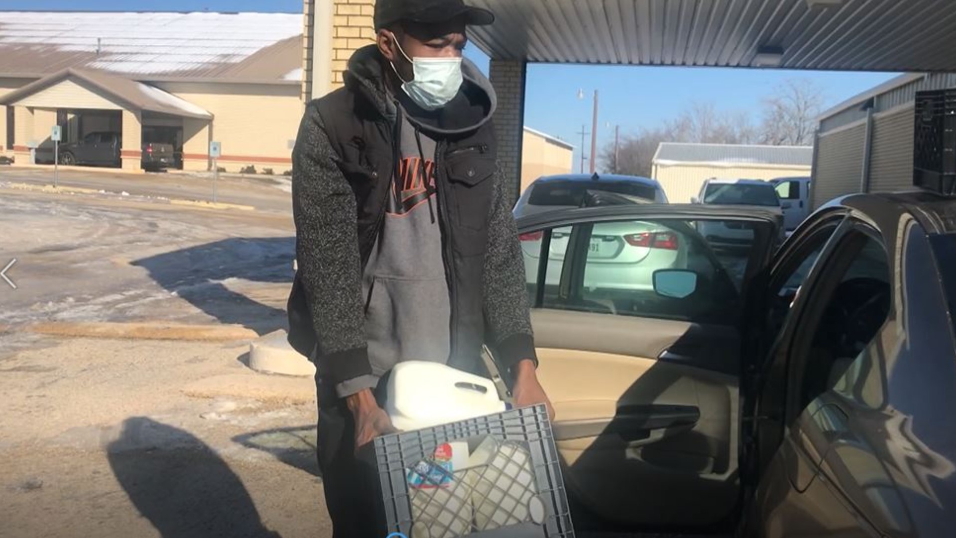 Not only has he delivered water since Sunday, but he has also given rides to the warming stations for anyone who needs it.