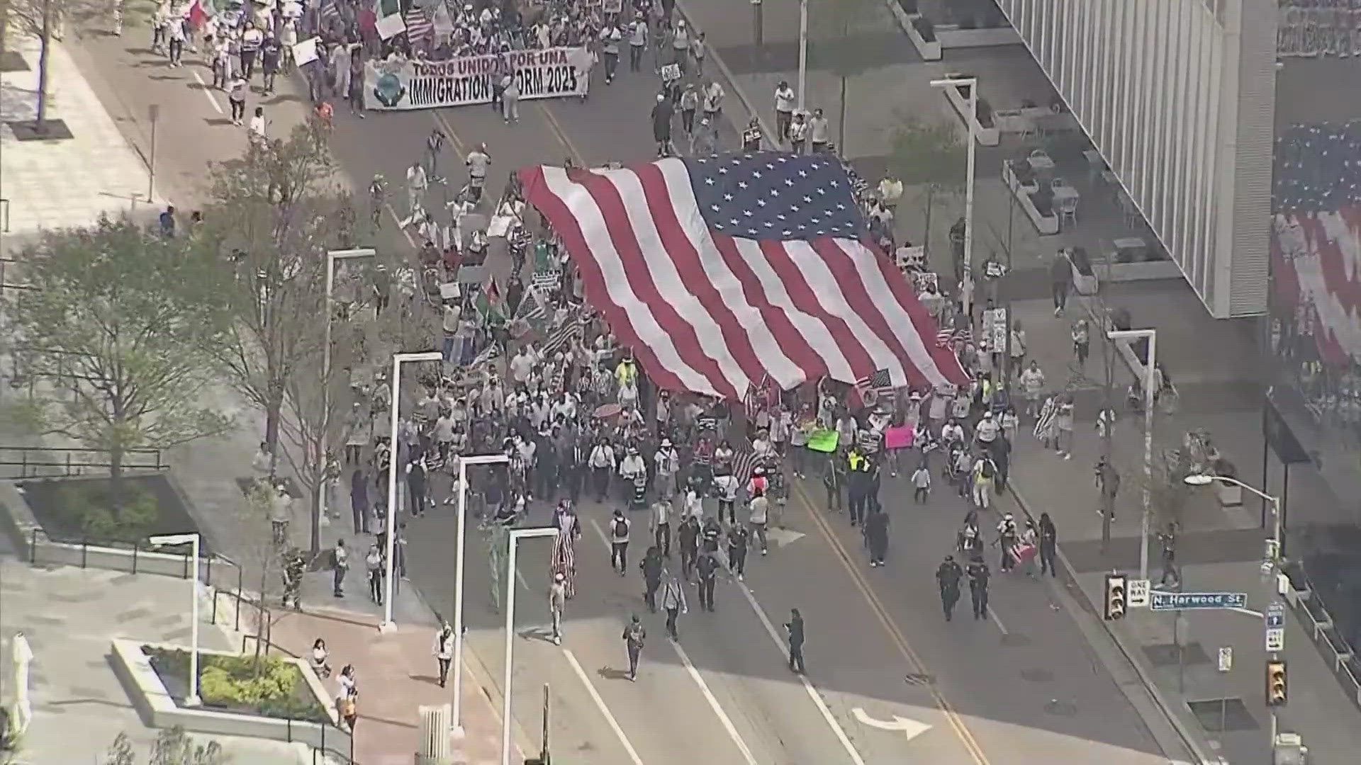 Protesters speak out against the Trump Administration's immigration reform. 