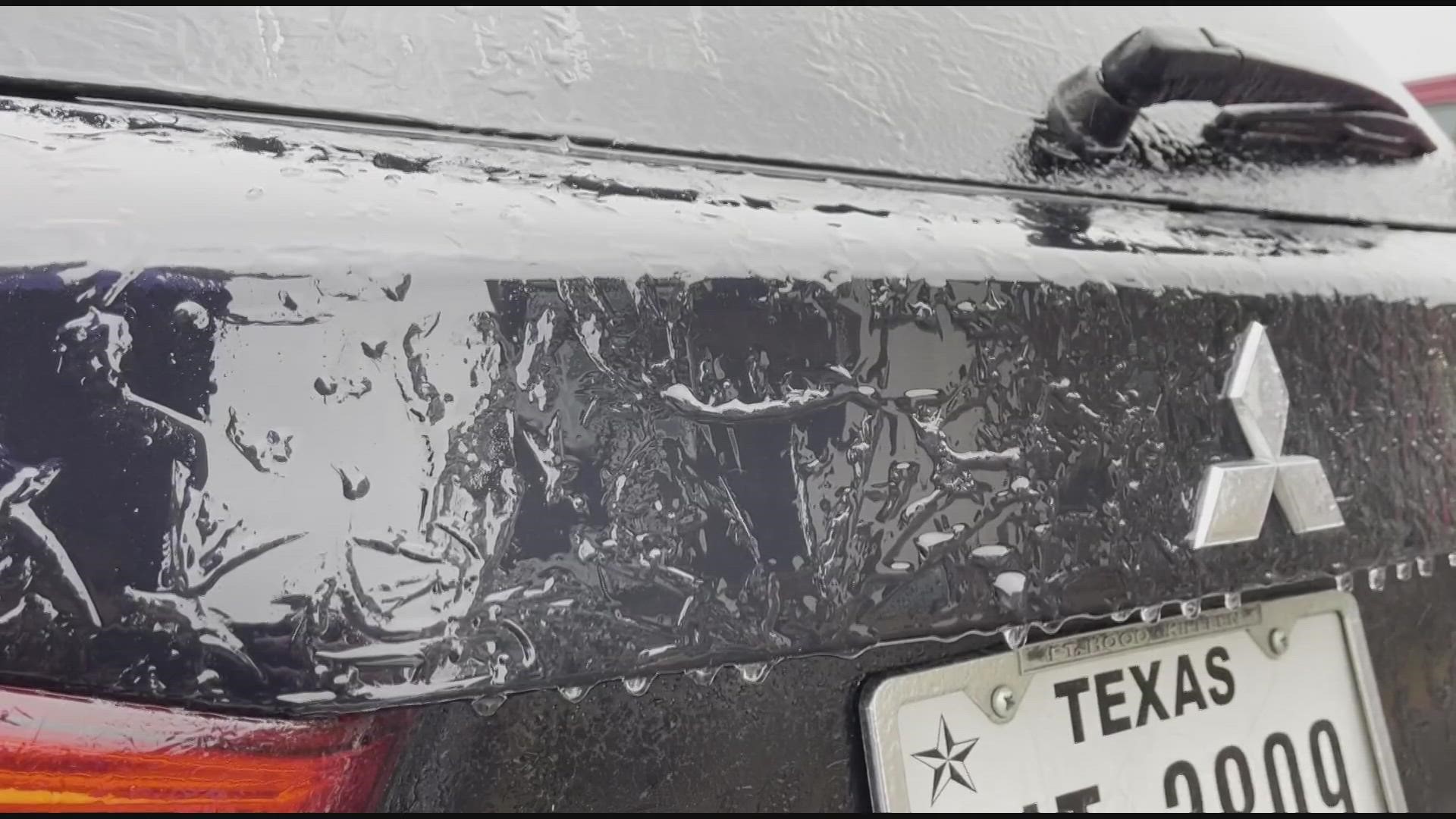 Icy roads and freezing rain are causing slick roads here in Central Texas.