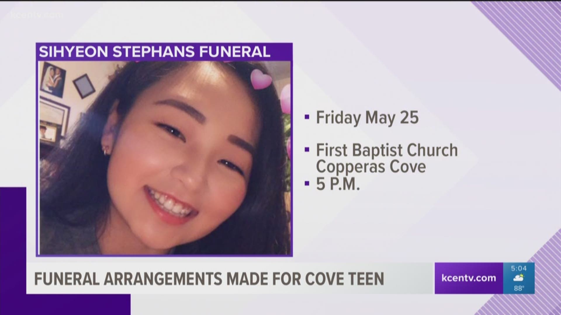 Funeral arrangements are set for the Copperas Cove teen who died in a car accident over the weekend. 