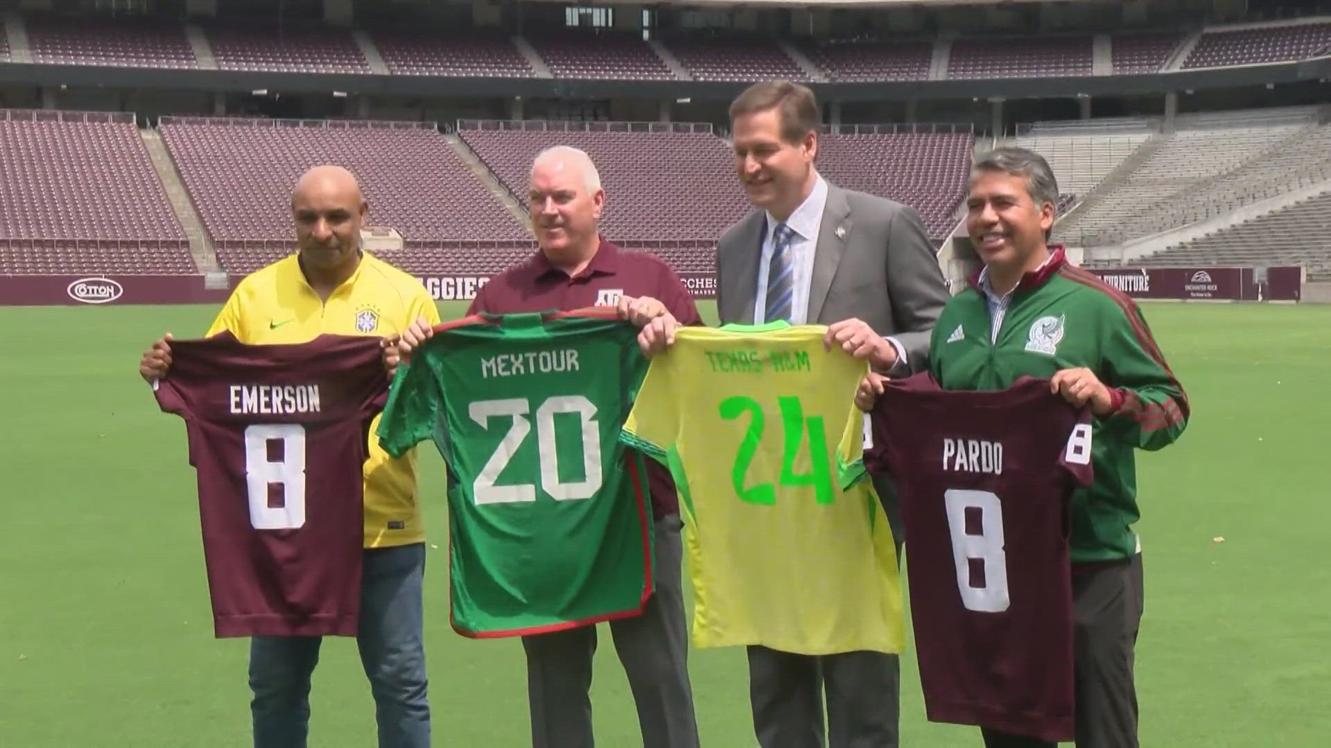 The Mexico and Brazil Futbol teams will face off at Kyle Field June 8.