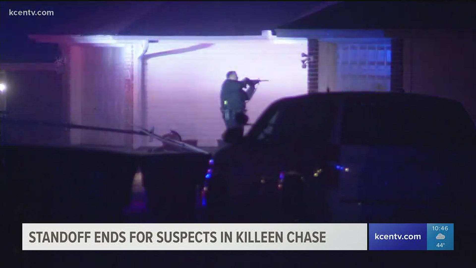 The standoff between Killeen Police, SWAT officers and two suspects accused of leading police on a chase ended.