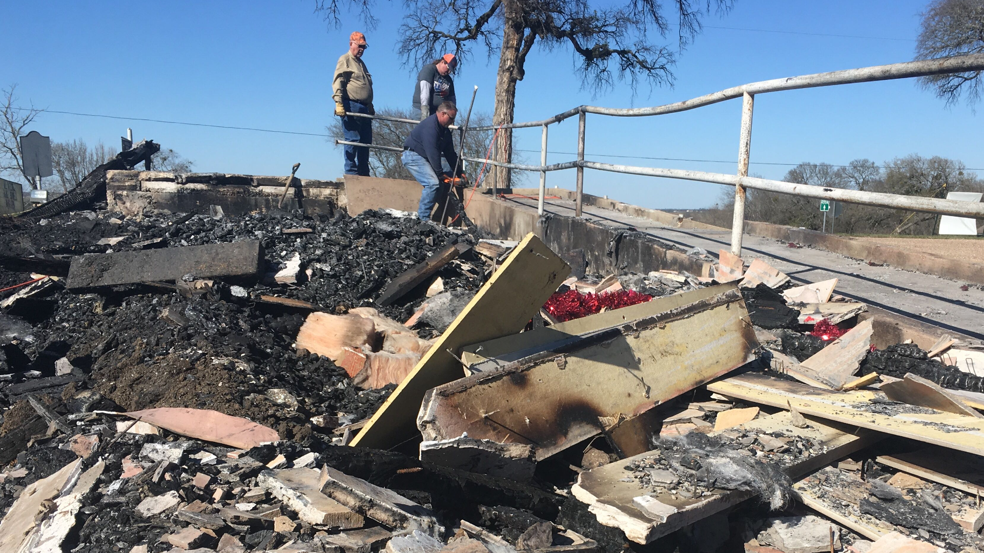 The church burned down on Feb. 8, and more than 40 volunteers helped clean up debris where the 151-year-old church once stood. The cause of the fire is under investigation.