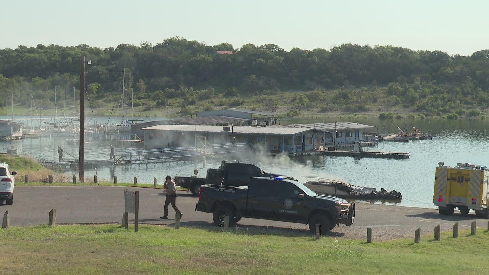 The Fire Marshal said the fire started aboard a nearby boat, which then spread to the marina.