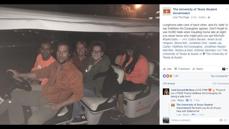 Matthew Mcconaughey Gives Ut Students A Lift Kcentv Com