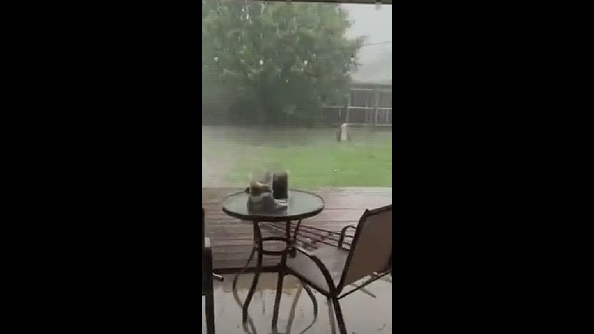Hail falls outside a home in Killeen
Credit: Valerie King