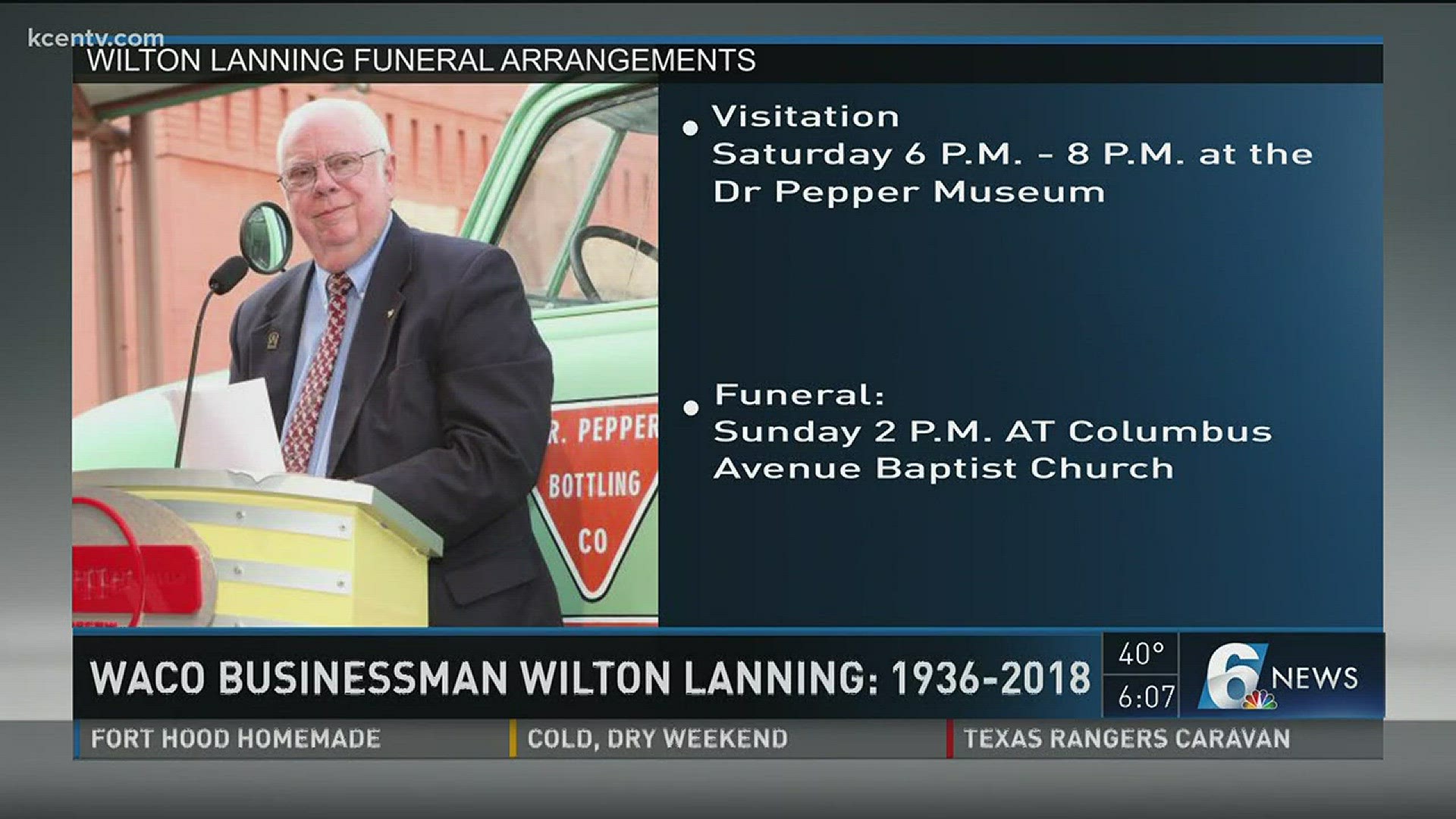 Arrangements for Wilton Lanning have been made