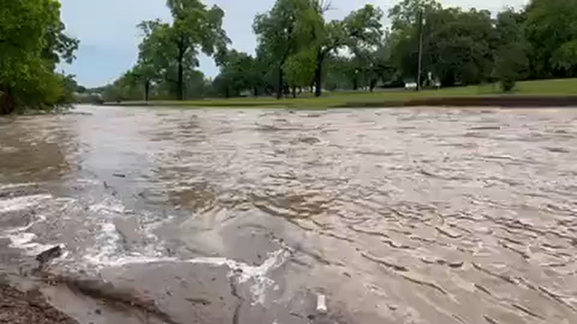 High waters rush through Nolan Creek in Belton
Credit: Baylee Bates