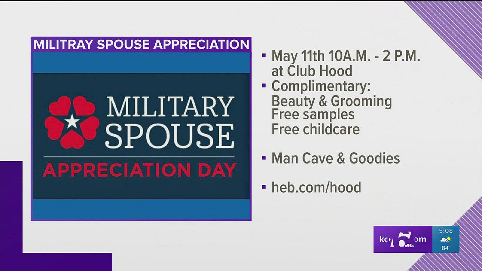 H-E-B is partnering with Fort Hood to honor Military Spouses with a day of pampering.