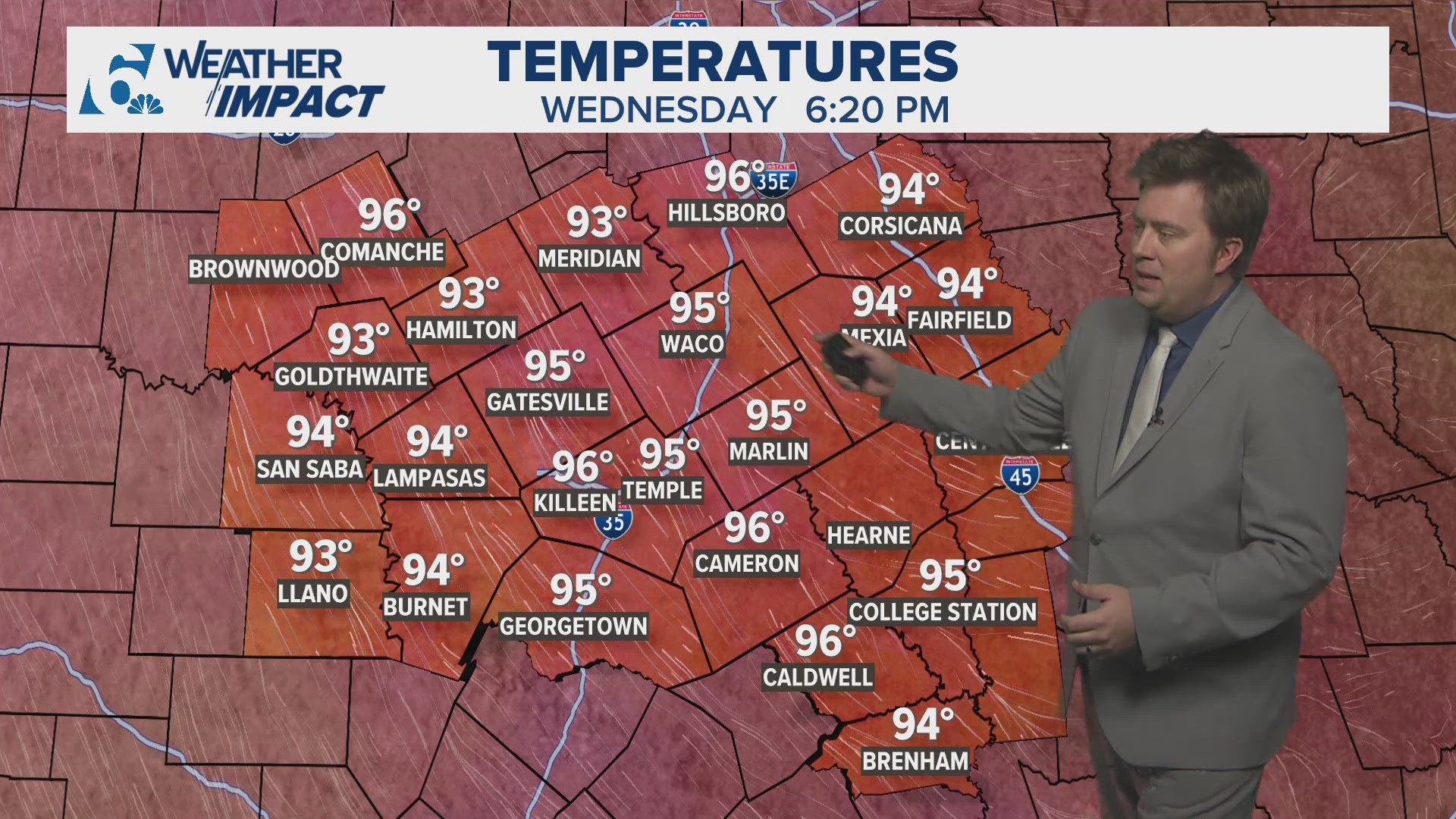 Temperatures will be in the 90's with heat index values that approach 100° many days this week