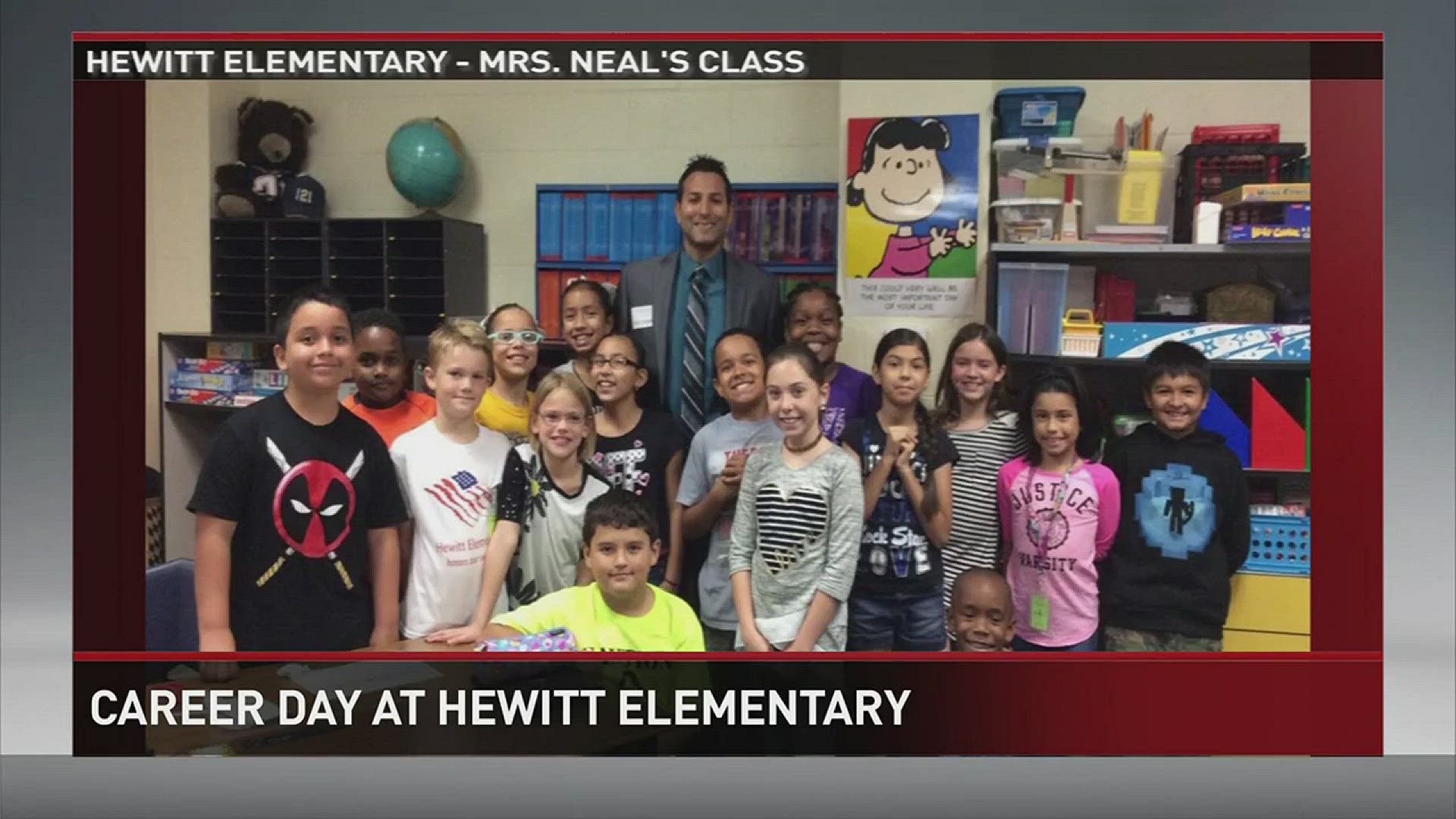 Sports Director Nick Canizales paid a visit to Hewitt Elementary for Career Day.