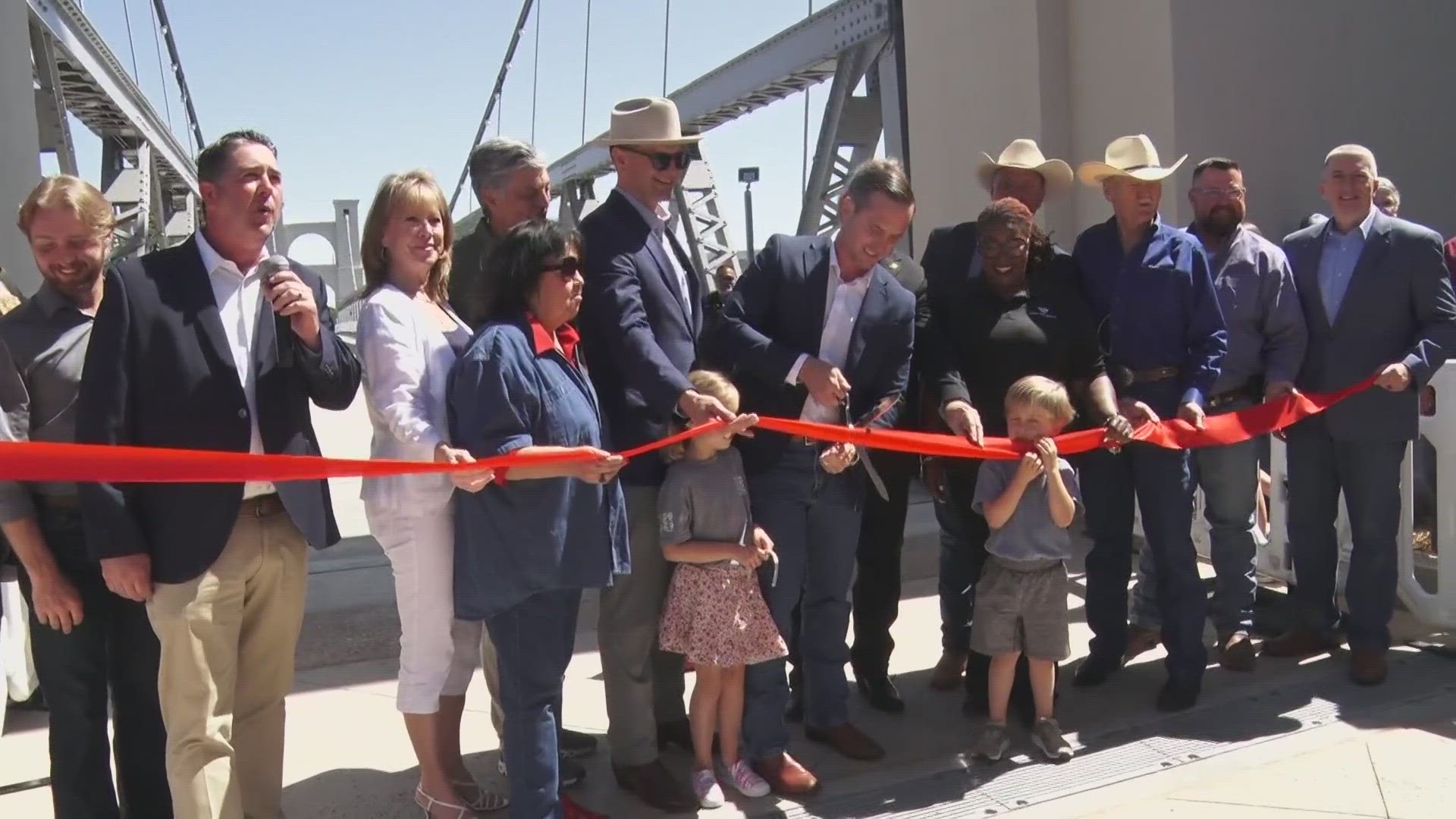 Residents were able to walk across the historic bridge for the first time since renovations started.