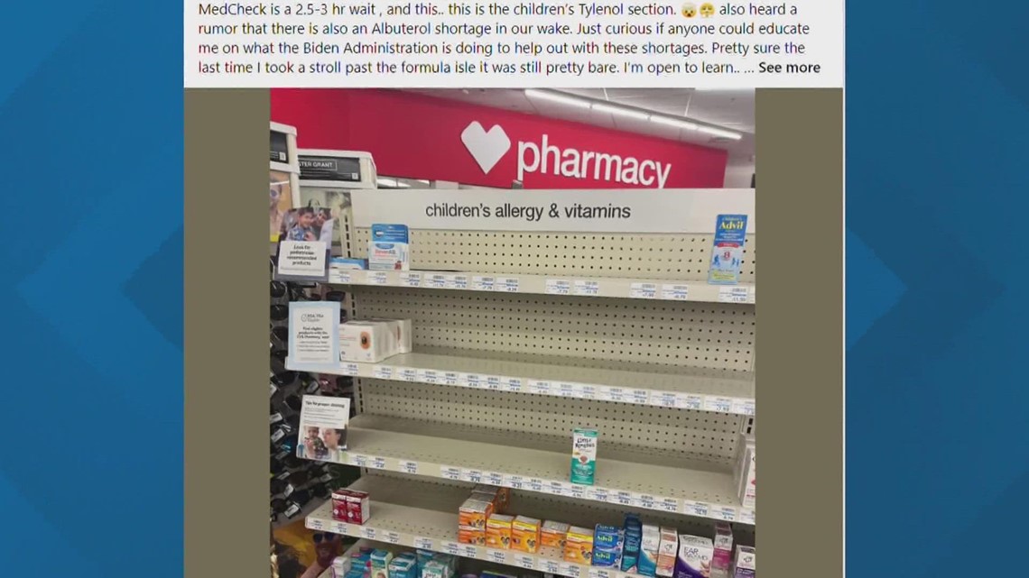 Parents say they're struggling to find tylenol in stores
