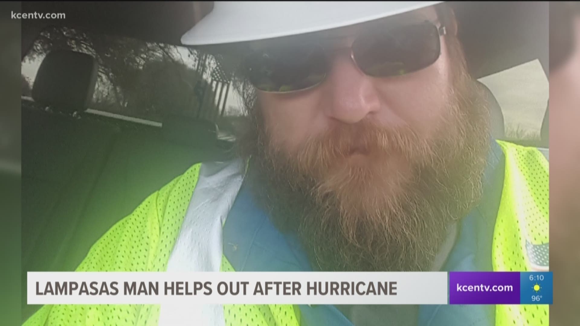 A Lampasas man is on the front lines of the Hurricane Florence relief efforts, putting himself in danger to help people on the coast get their power back.