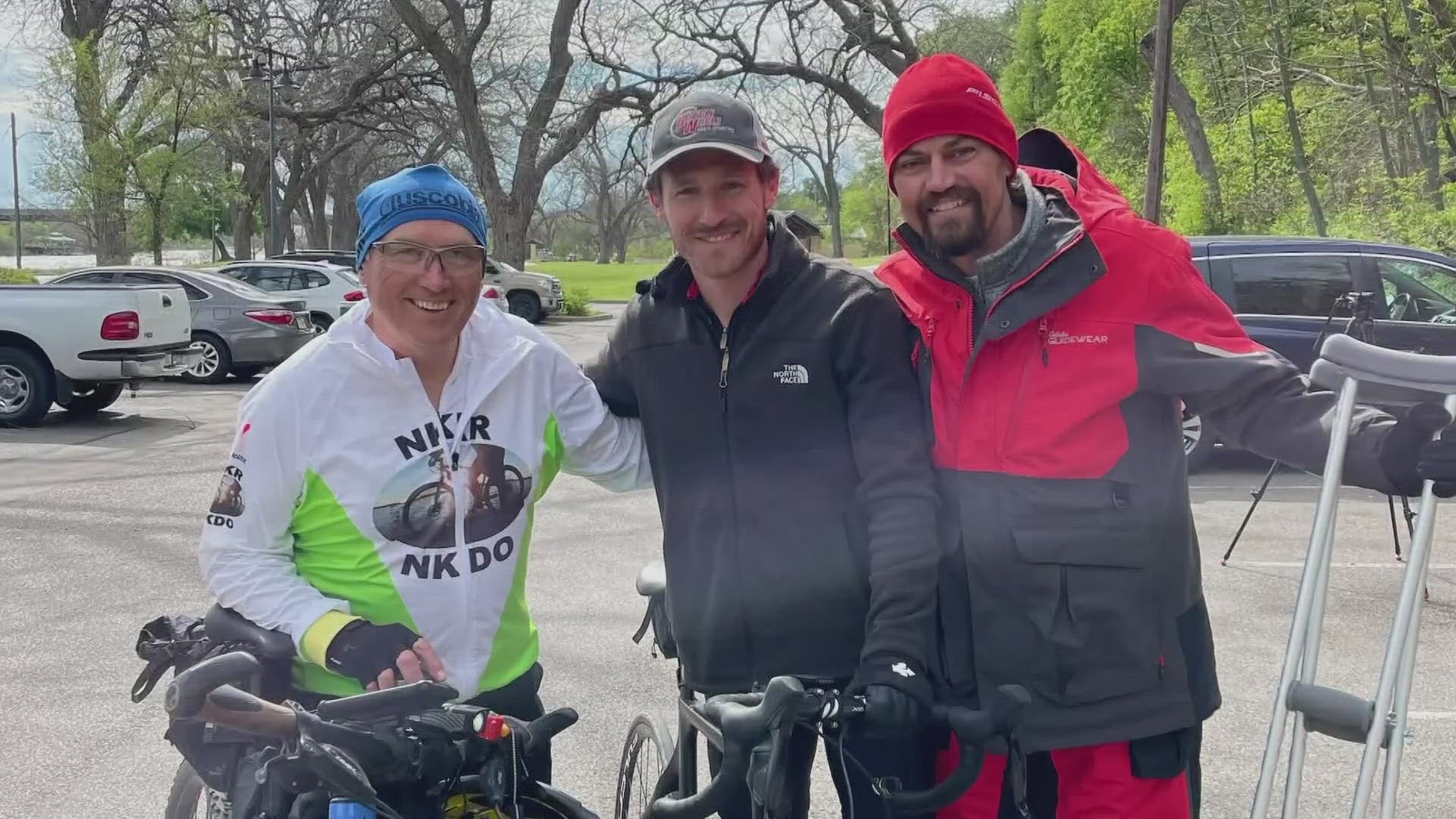 As Mark Scotch cycled his way through the country, he made a stop in Waco where he met two inspiring friends.
