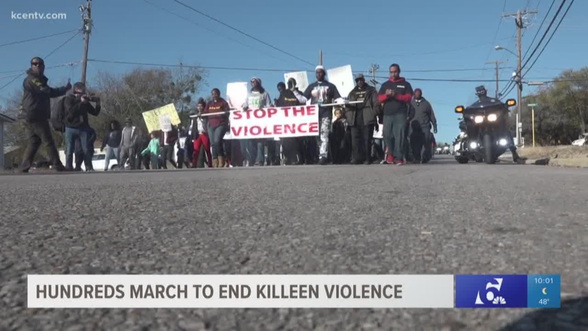 Hundreds took to Killeen's streets to call for an end to violence around the city after a recent string of shootings.