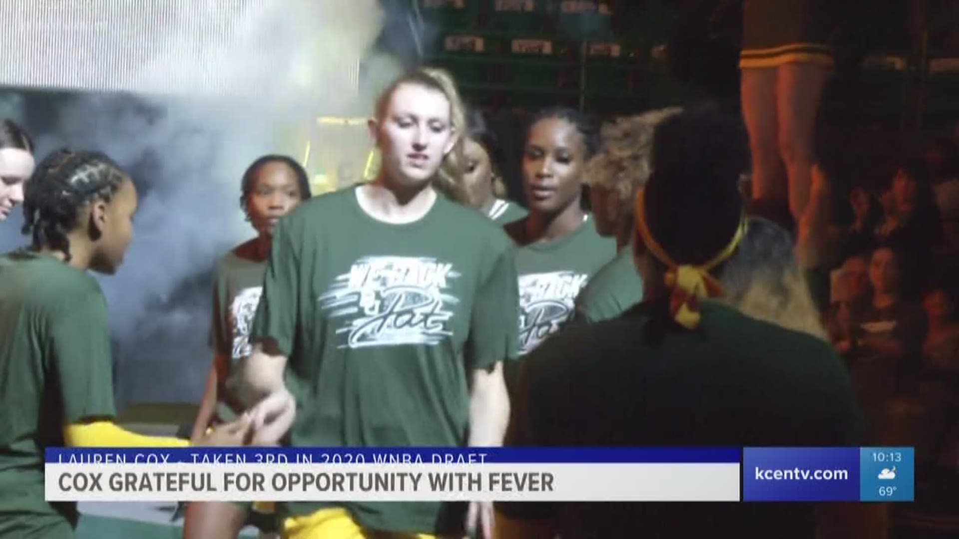During her introduction as a member of the Indiana Fever, the Lady Bear fan favorite thanked her coaches and teammates at Baylor for helping her reach her dream.