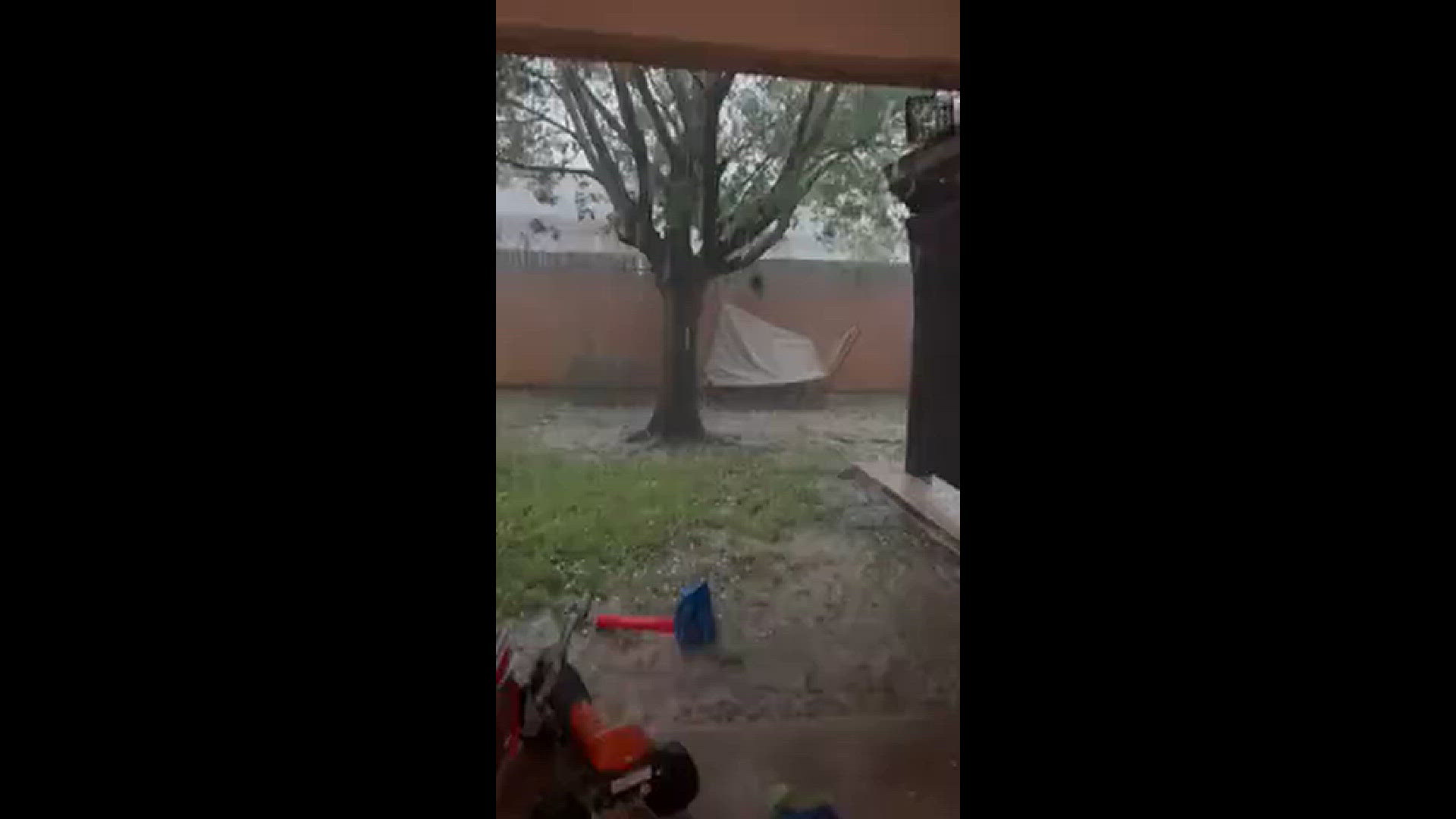 Hail and heavy rain falls in a Harker Heights backyard
Credit: Michelle Howell