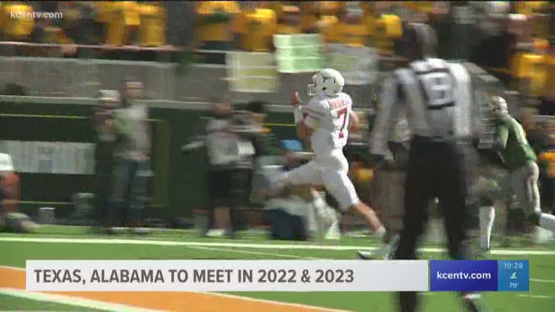 The University of Texas will play a home and home series with defending national champion's Alabama in 2022 & 2023.
