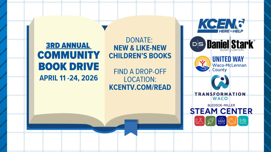 KCEN launches third annual Community Book Drive for Central Texas children