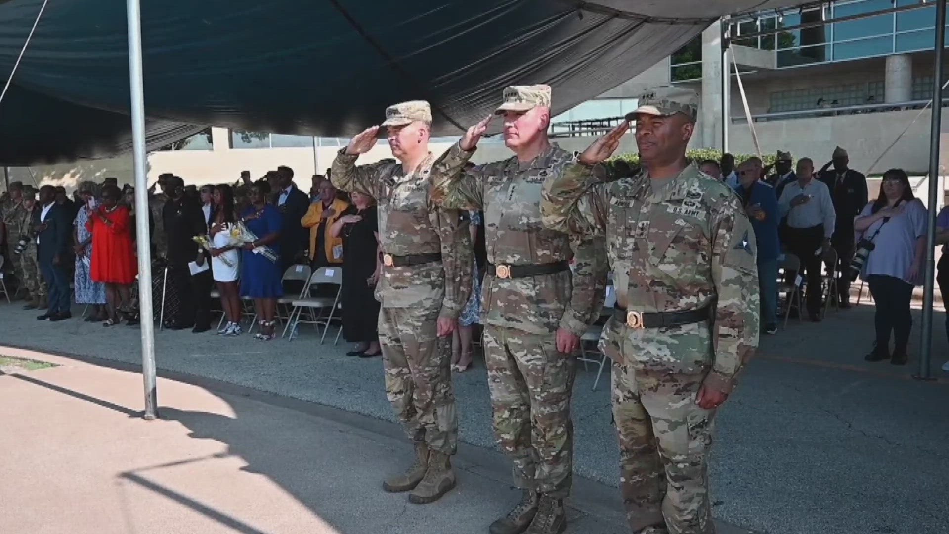 Lt. Gen. Kevin D. Admiral was welcomed at a change of command ceremony on Aug. 7.