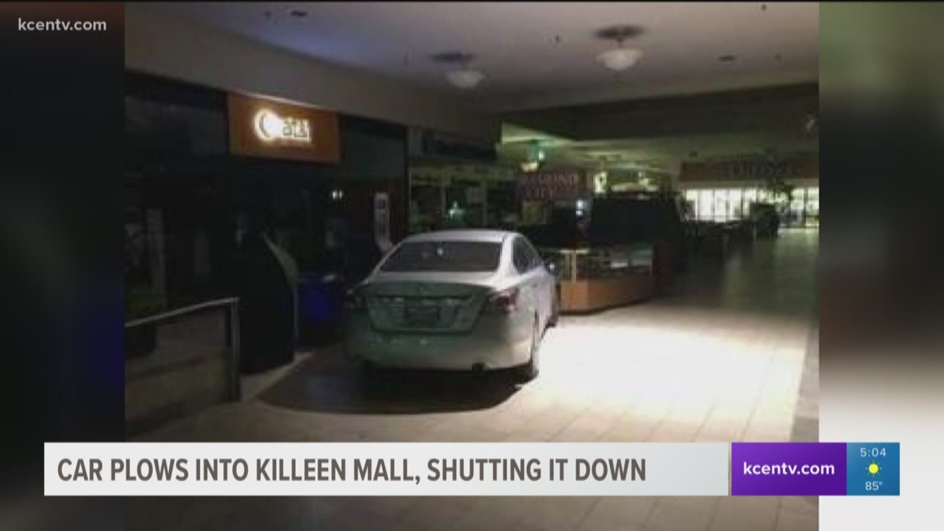 A car plows into the Killeen mall cashing through the doors. 