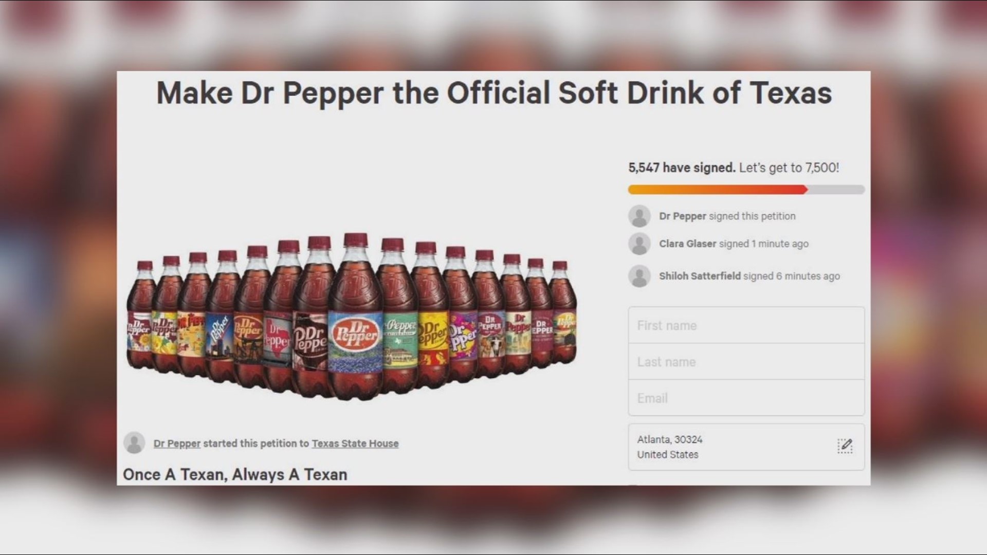 A petition was started by Dr. Pepper to make its popular brand the official drink of Texas. Plus, Alicia Keys will be hosting the 61st Annual Grammy Awards.