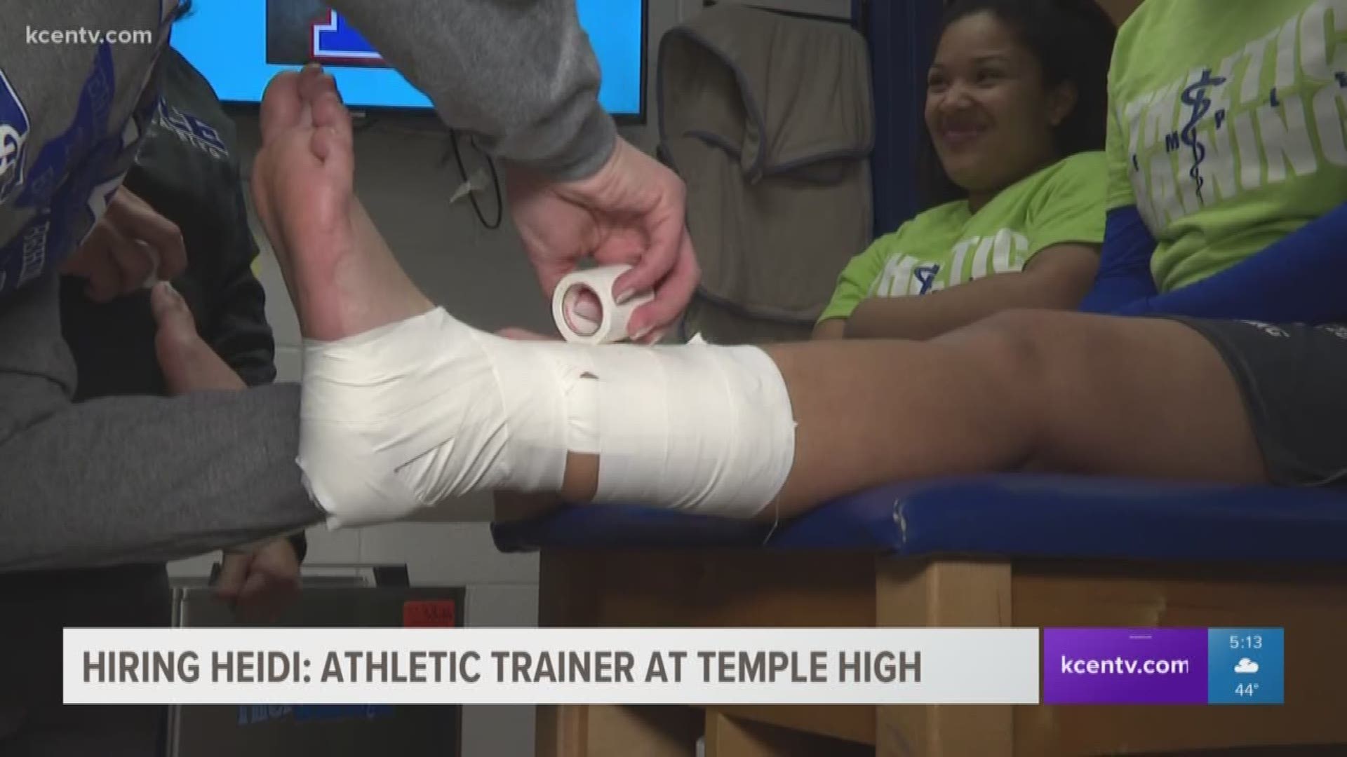 Heidi went to Temple High to see if she has what it takes to be an athletic trainer.