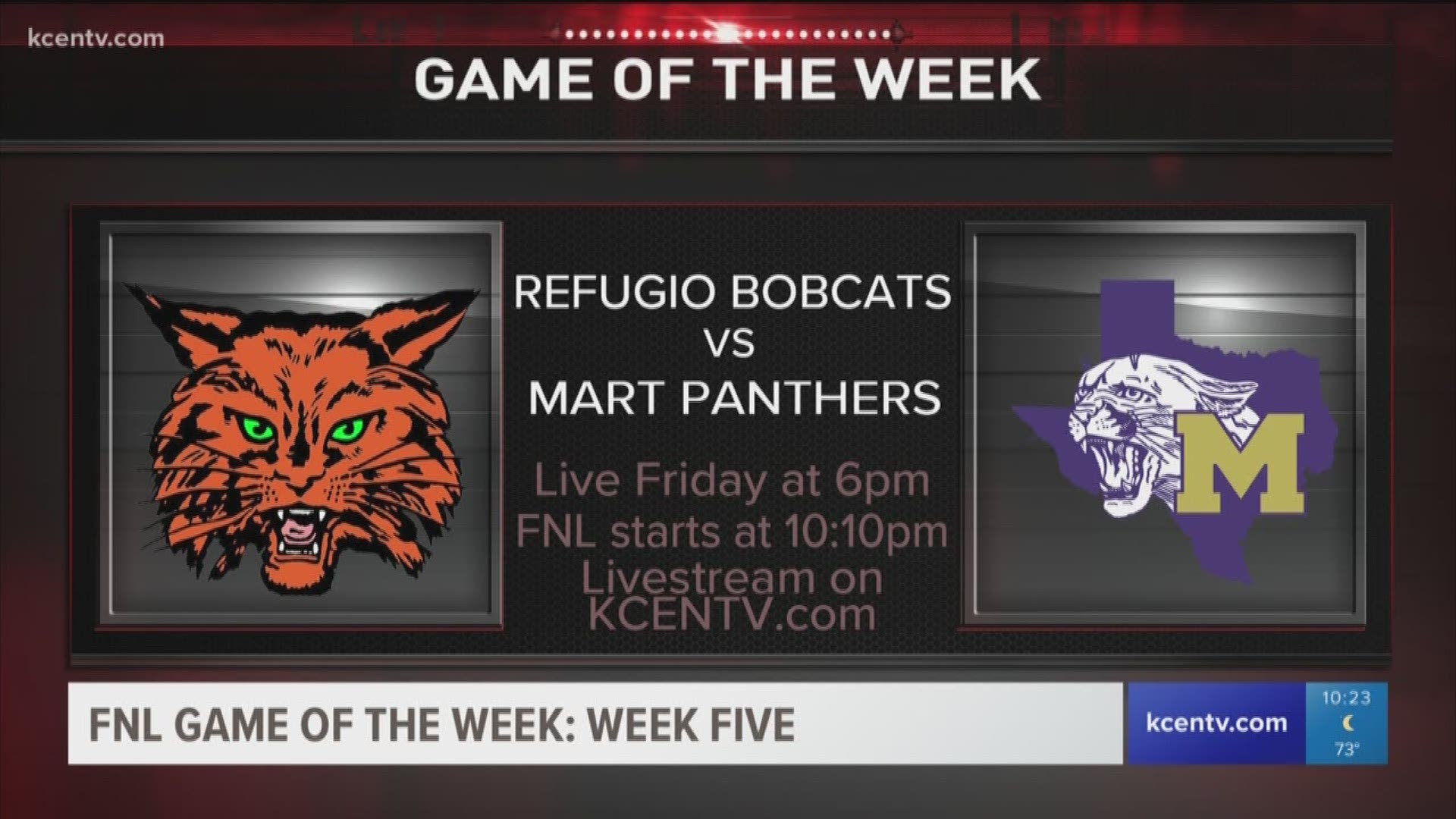 Refugio at Mart is our game of the week for week five