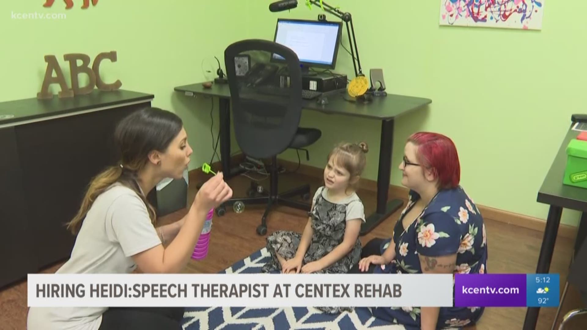 In this edition of Hiring Heidi, Texas Today anchor Heidi Alagha worked with kids again, this time as a speech therapist at Centex Rehab.