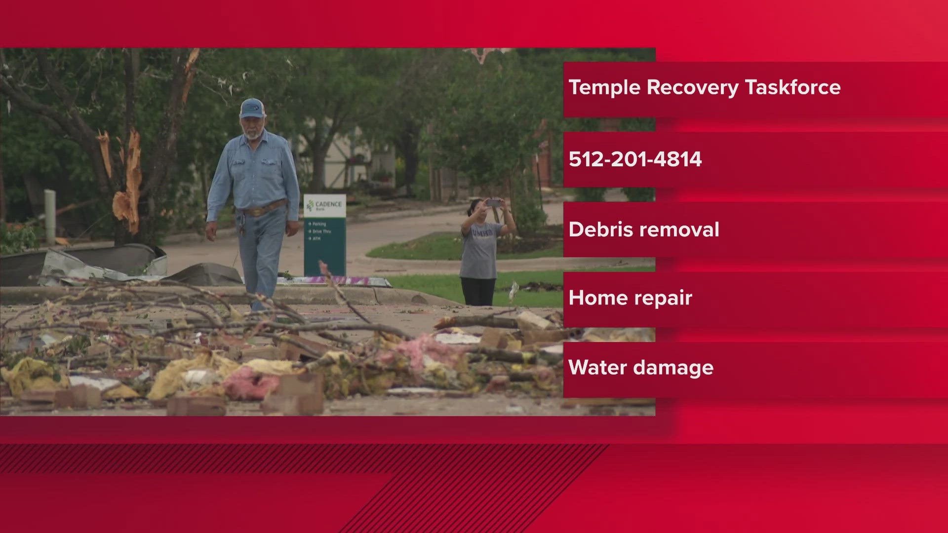 The City of Temple released information on where you can get food, water, hygiene products and shelter.