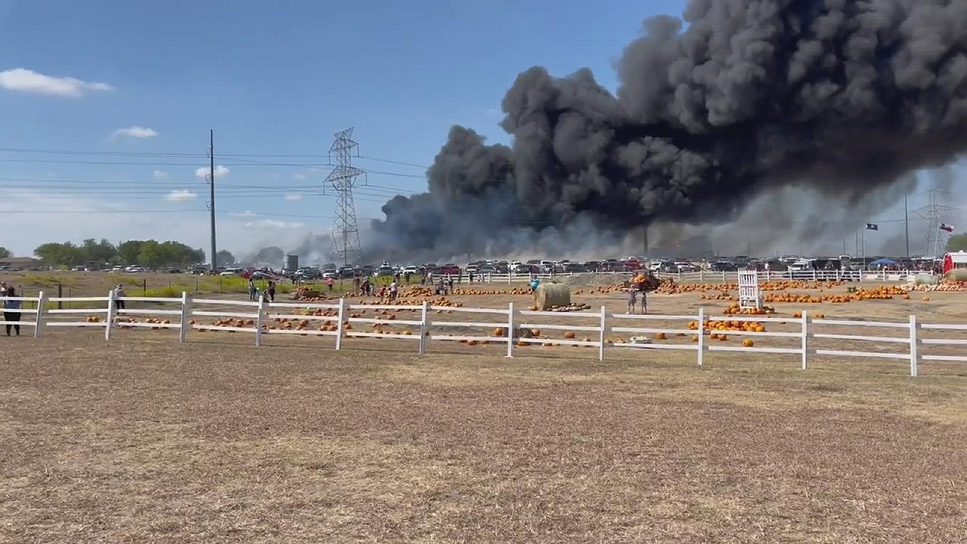 RAW Video of the Robinson Family Farm parking lot fire