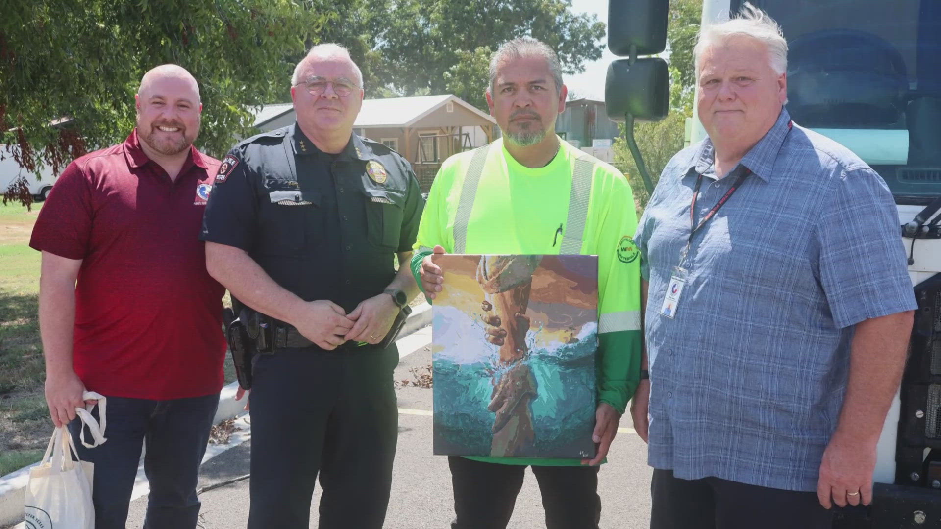 Belton Resident Ricky Jones and members of the city's sanitation and police departments said a special "thank you" to Miguel Zavala for going the extra mile.