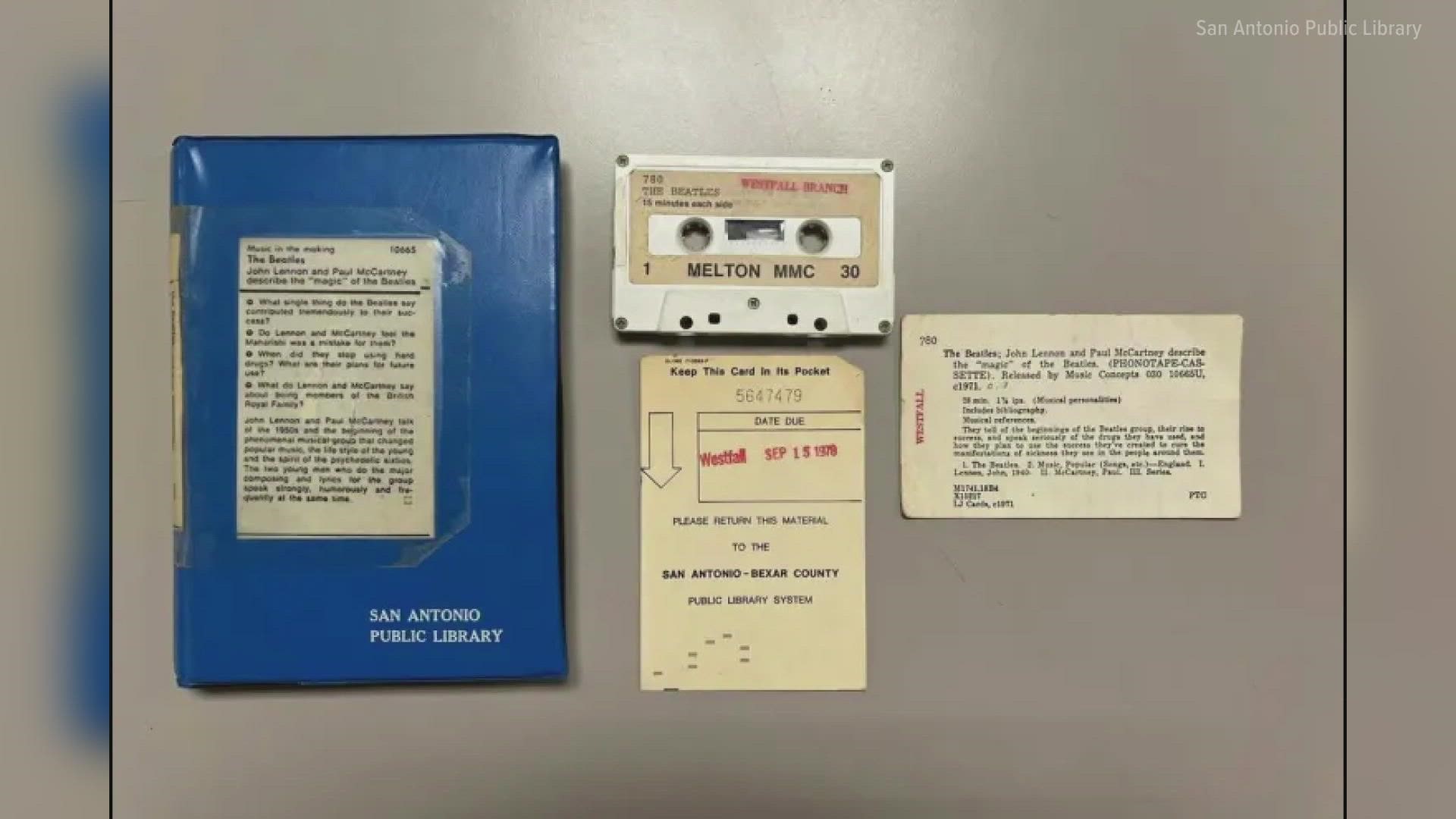A Beatles cassette tape, checked out 44 years ago, was finally returned this month.
