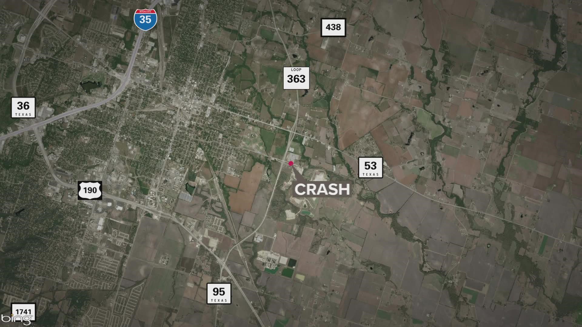 The crash reportedly happened Wednesday morning along E. Ave. H.