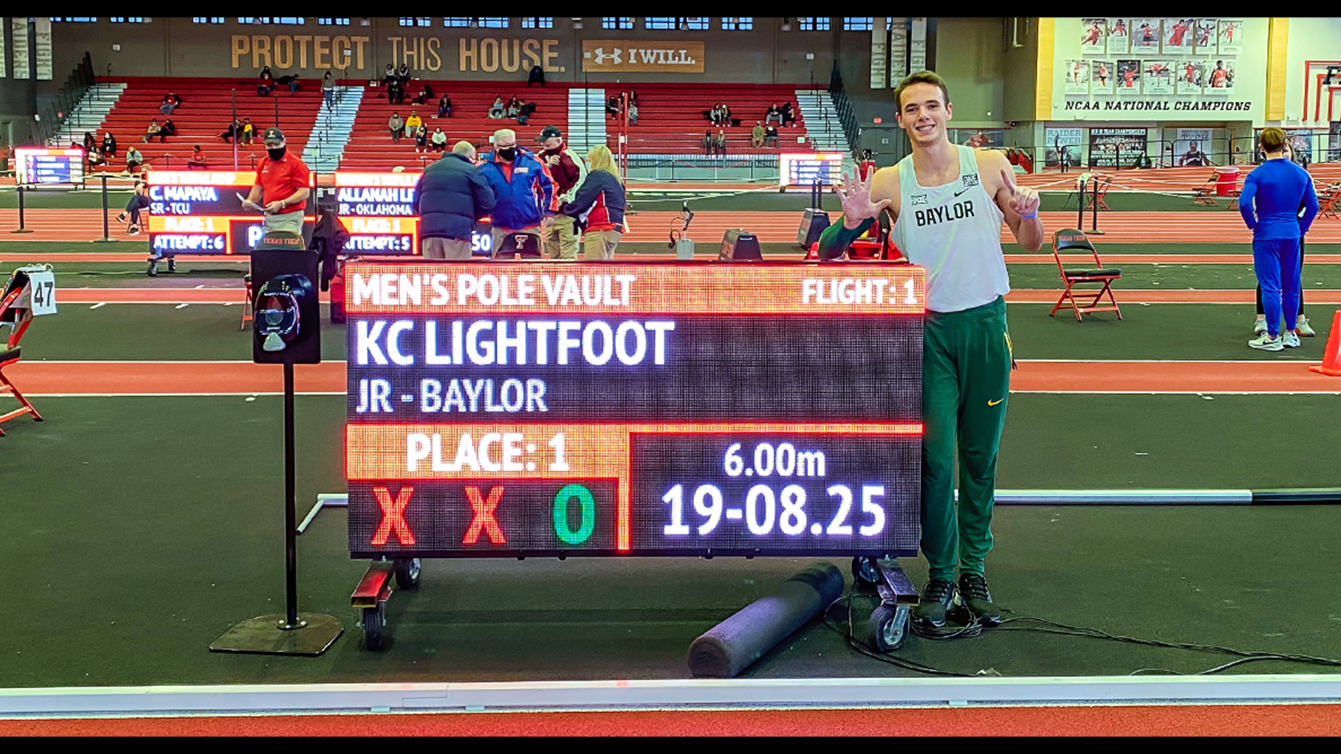 KC Lightfoot became the first collegiate pole vaulter to jump 6 meters. He still has more in his tank