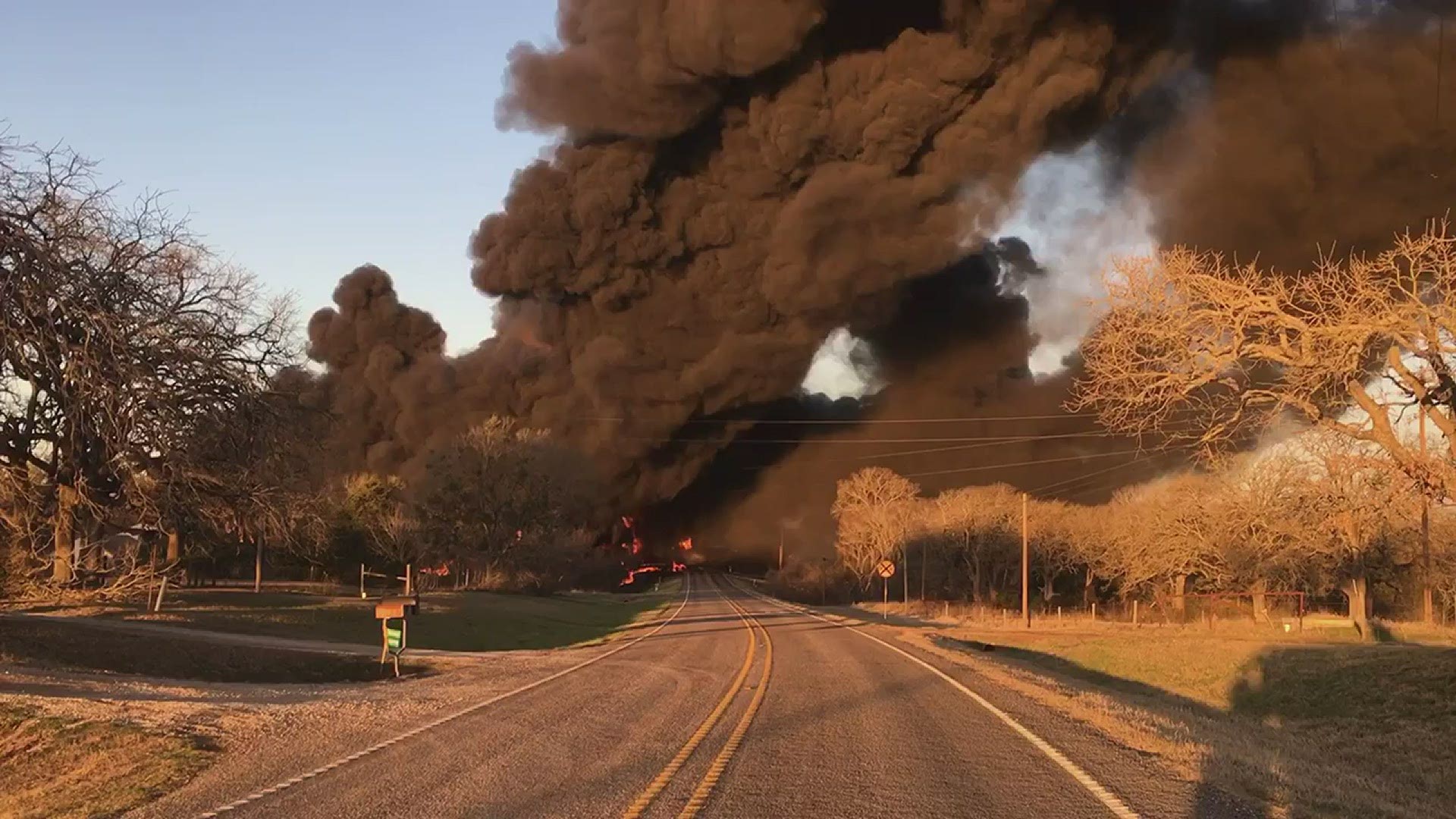 Sheriff Chris White said the train was carrying coal and gasoline in its front compartments, which resulted in the huge explosion.