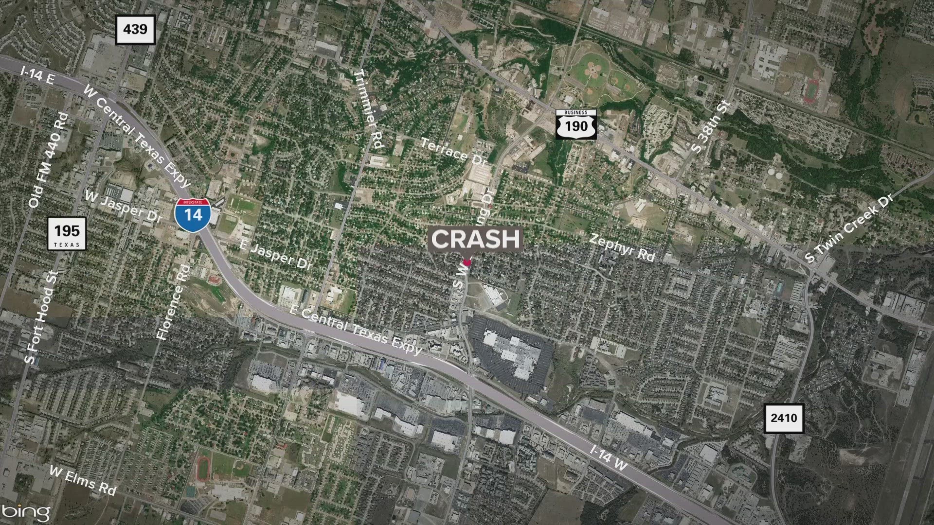 The Killeen Police Department said the crash occurred as the officer was attempting to stop two cars he believed to be racing.