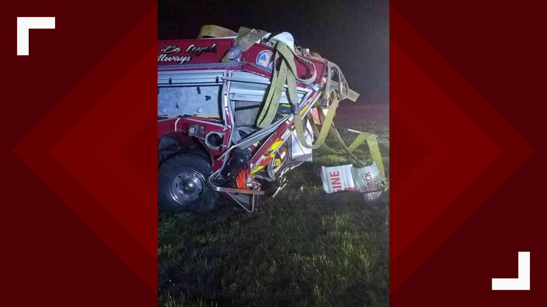 A tour bus slammed into the back of the fire engine while it was blocking a scene.