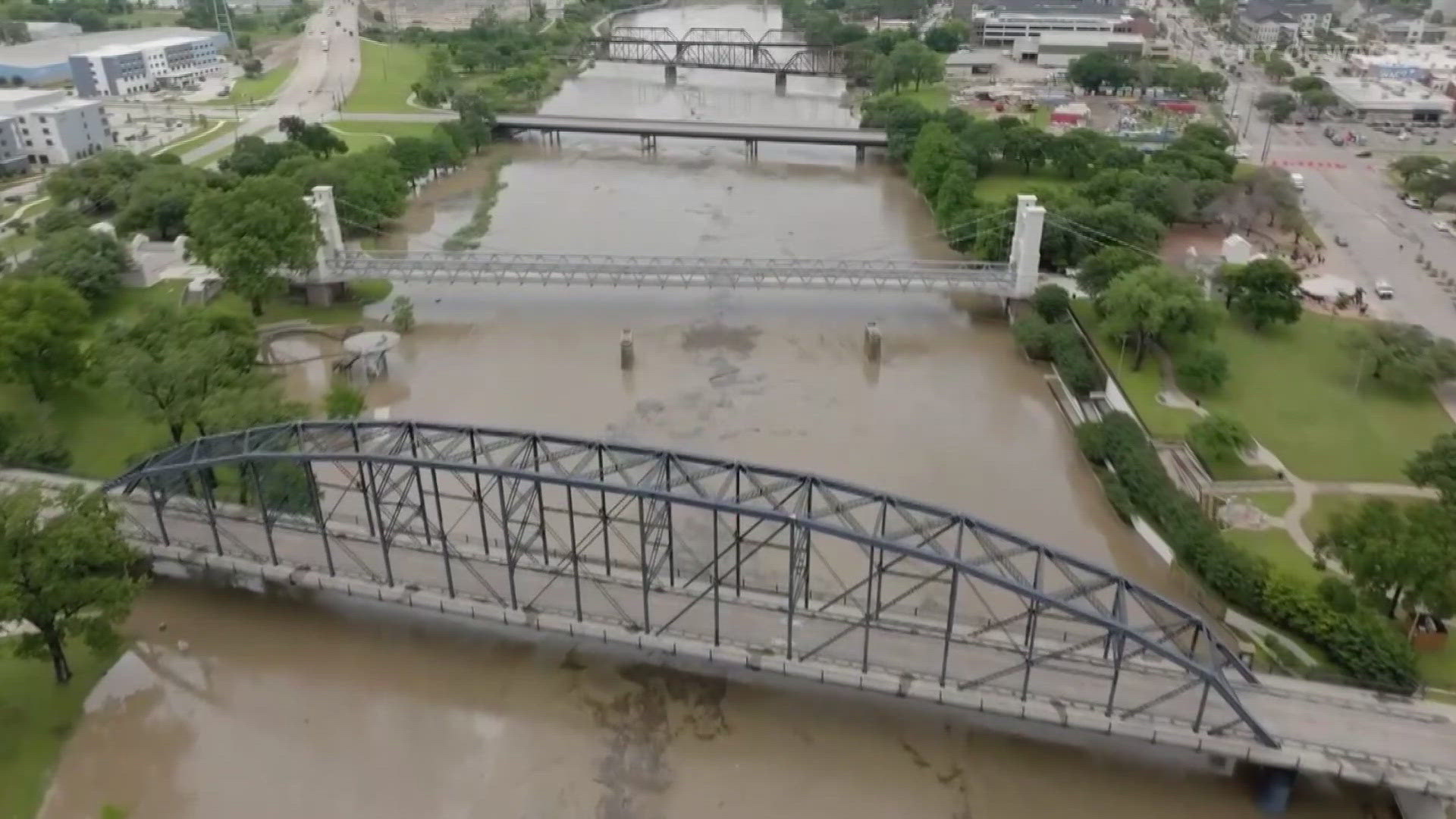 Although the Brazos River isn't as flooded as it was in the past 48 hours, it's still not recommended for those to be on the river due to how swift the current is.