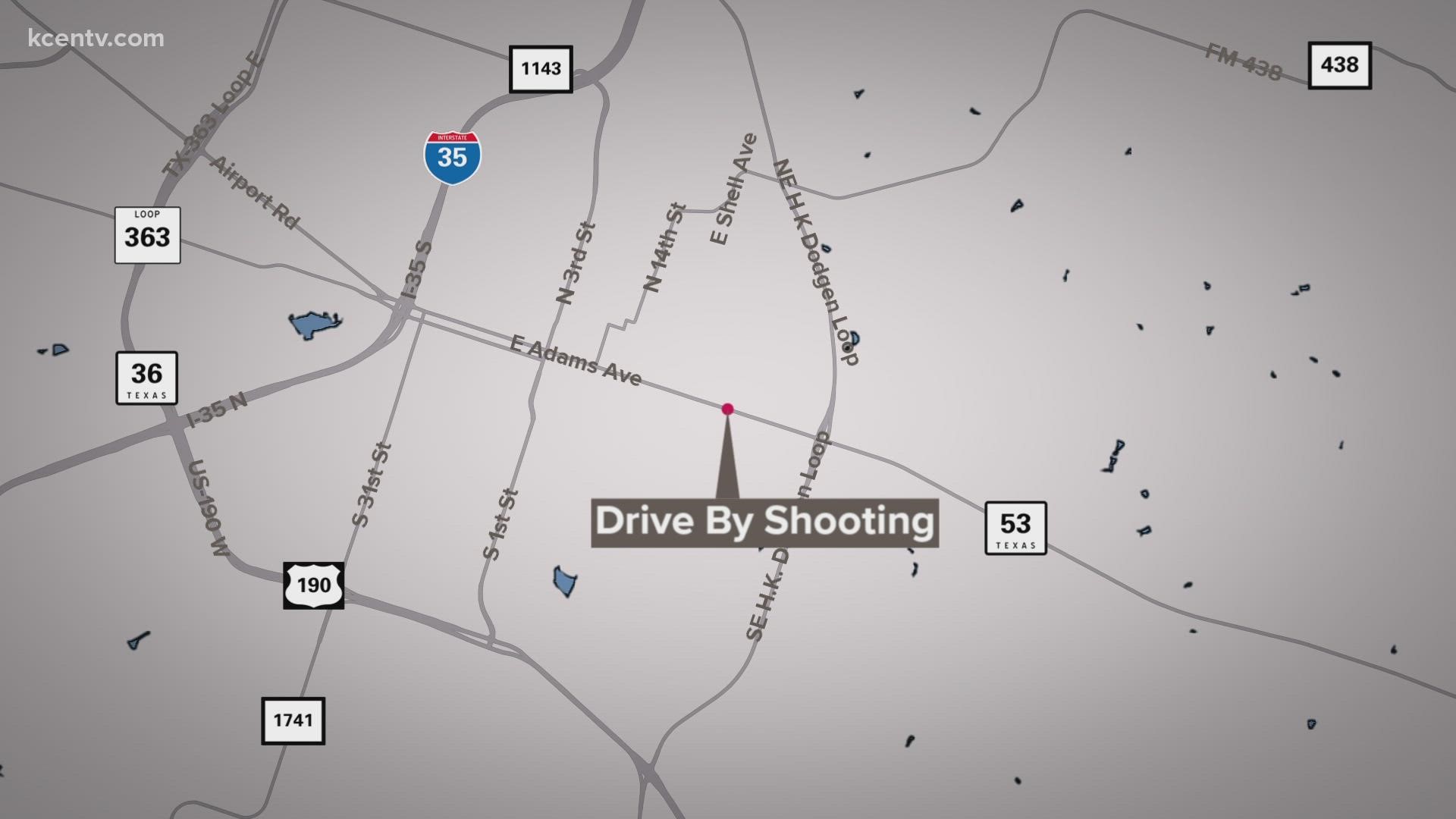Two people were shot Thursday night in a drive-by shooting, according to the Temple Police Department.
