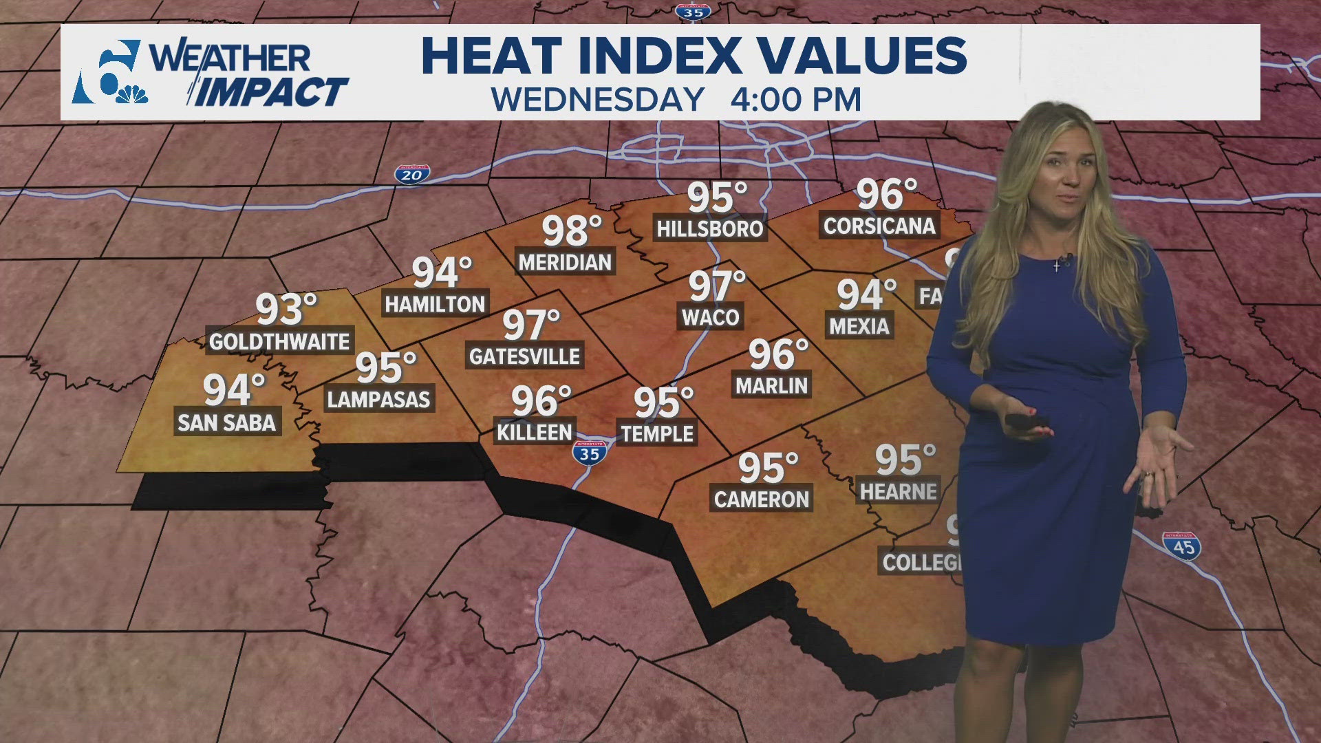 The weather this week will consistently have lows of 70s and highs of 90s.