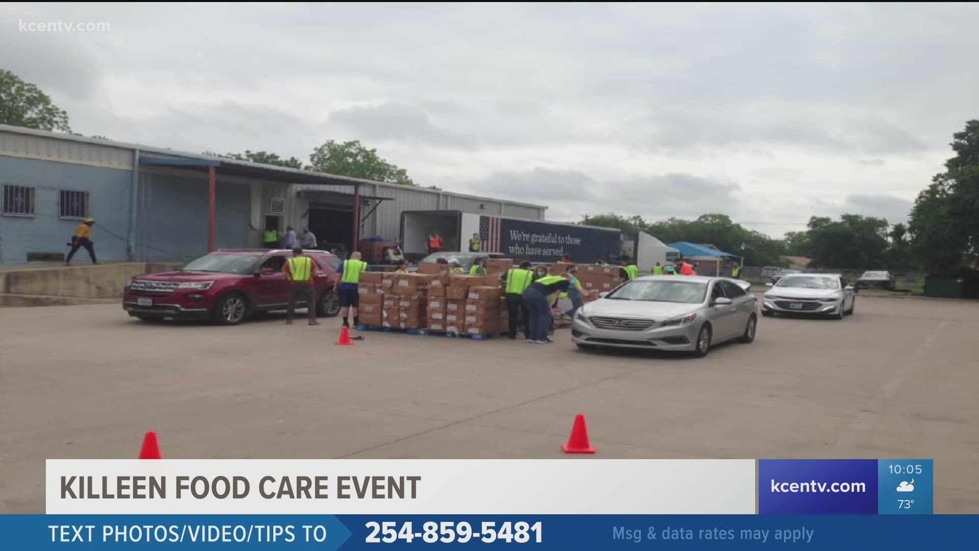 The food center distributed over 50,000 pounds of groceries during this drive-thru event.