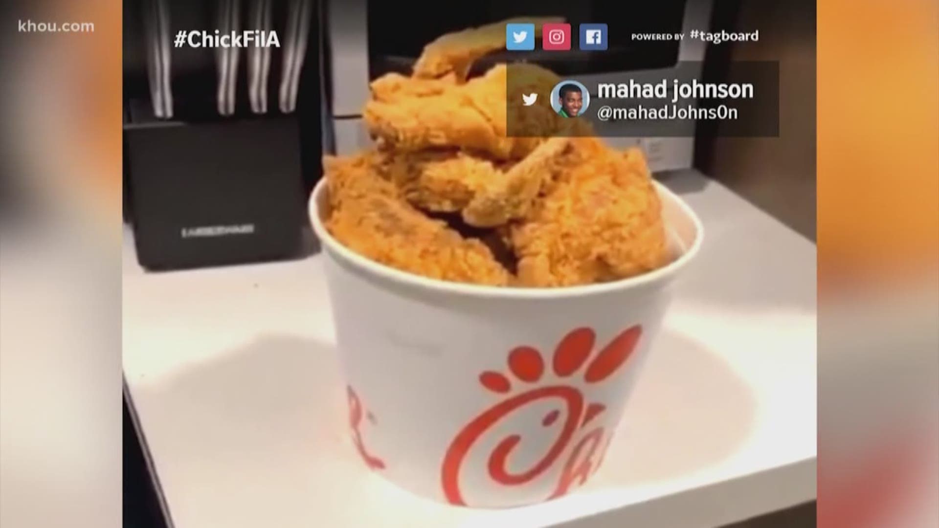 Photos and videos online have depicted a bucket of fried chicken with the Chick-fil-A brand but is it real?